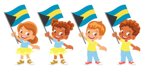 Bahamas flag in hand set