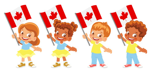 Canada flag in hand set