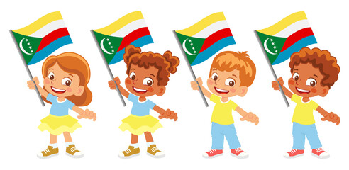 Comoros flag in hand set