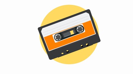 Vector Isolated Illustration of a Tape Cassette. Cassette Flat Icon