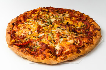 Pepperoni Pizza on a white background