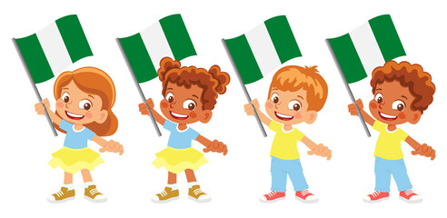 Nigeria flag in hand set
