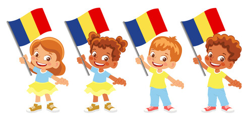 Romania flag in hand set