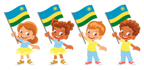 Rwanda flag in hand set