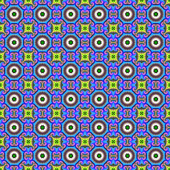 futuristic abstract geometric seamless pattern with multicolored fractal ornament and stars