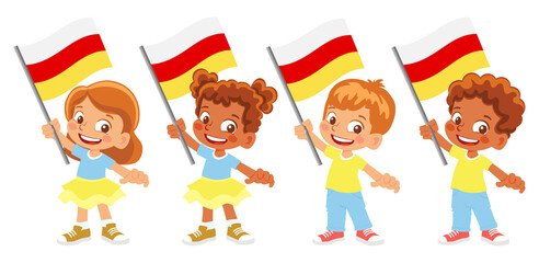 south ossetia flag in hand set