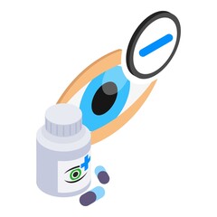 Eye health icon. Isometric illustration of eye health vector icon for web