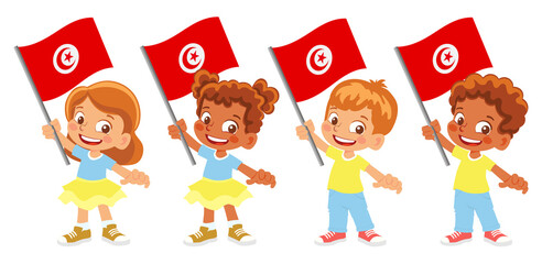 Tunisia flag in hand set