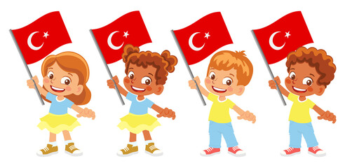 Turkey flag in hand set
