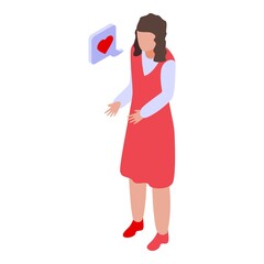 Love discussion icon. Isometric of love discussion vector icon for web design isolated on white background