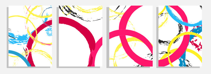 geometric circles colorful stock vector background set