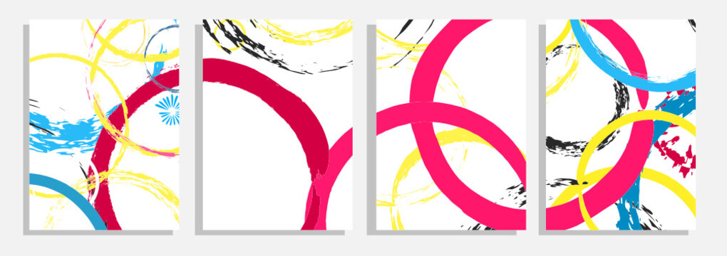 geometric circles colorful stock vector background set