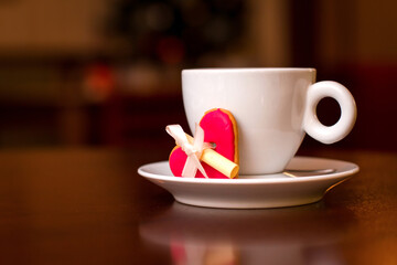 Valentine's Day with tea and sweet cake