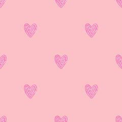 vector seamless pattern with hearts