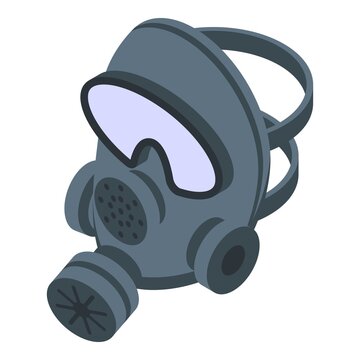 Respirator gas mask icon. Isometric of respirator gas mask vector icon for web design isolated on white background