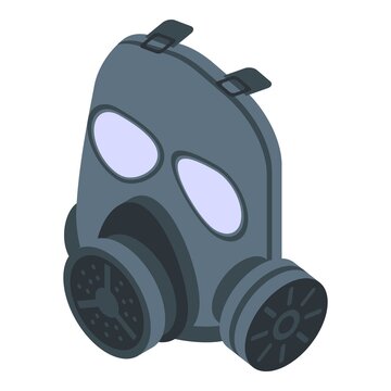 Toxic gas mask icon. Isometric of toxic gas mask vector icon for web design isolated on white background
