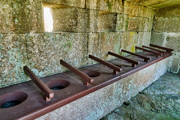 Latrine at Fortaleza de Santa Teresa, or Fortaleza Santa Tereza is a military fortification located at the northern coast of Uruguay close to the border of Brazil, South America