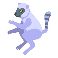 Exotic lemur icon. Isometric of exotic lemur vector icon for web design isolated on white background
