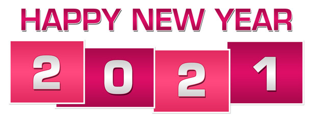 New Year 2021 Pink Blocks Text
