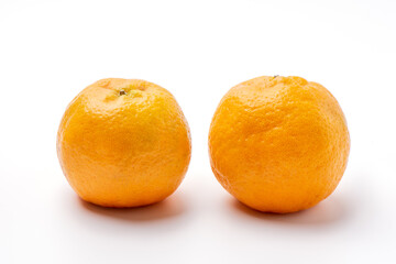 Beautiful tangerine isolated on white background.