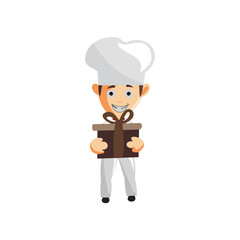 Chef character creation Illustration Template Pose Hold Gift