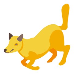Running fox icon. Isometric of running fox vector icon for web design isolated on white background