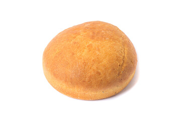 bread for sandwiches, round wheat burger bun. isolated on white