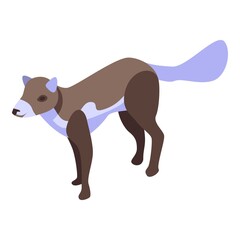 Gray fox icon. Isometric of gray fox vector icon for web design isolated on white background