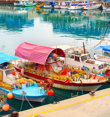 Cyprus fishing boats dock harbor