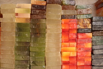 Traditional colorful Ottoman soap in a market 
