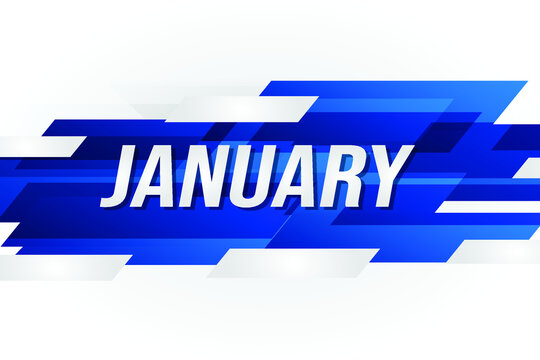 January month design for banner poster. We are hiring lettering with geometric shapes lines. Vector illustration typographic. Open vacancy design template.