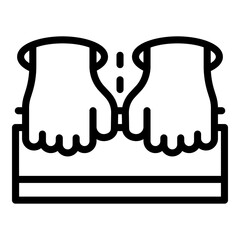 Hands effort icon. Outline hands effort vector icon for web design isolated on white background