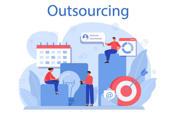 Outsourcing concept. Idea of teamwork and project delegation