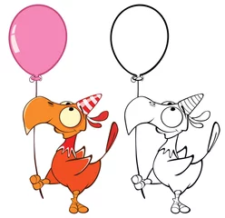 Poster Vektor-Illustration eines niedlichen Cartoon-Charakter-Vogels für Sie Design und Computerspiel. Malbuch © liusa