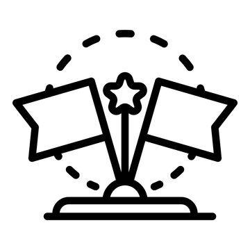 recommend clip art: Desktop flags icon. Outline desktop flags vector icon for web design isolated on white background