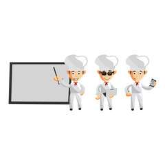 Chef character Worker creation Illustration Template Pose Set
