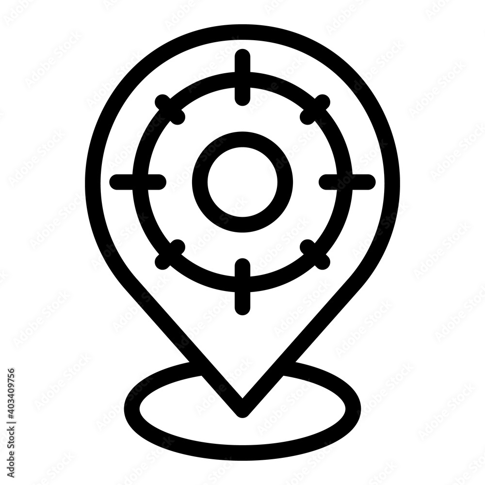 Poster target location icon. outline target location vector icon for web design isolated on white backgroun