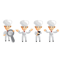 Chef character creation Illustration Template Pose Collection Set