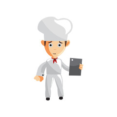 Chef character creation Illustration Template Pose Bring Tablet
