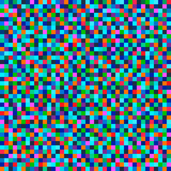 Seamless pattern of many small multi-colored squares of bright colors. Vector illustration