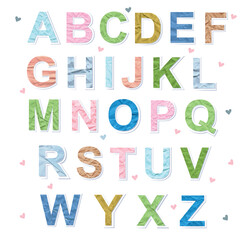 ABC latin alphabet colors paper handmade