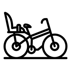 Children bike icon. Outline children bike vector icon for web design isolated on white background