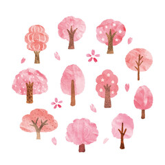 水彩風　桜のイラスト素材