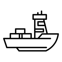 Boat with cargo icon. Outline boat with cargo vector icon for web design isolated on white background