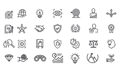  Core Values icons vector design