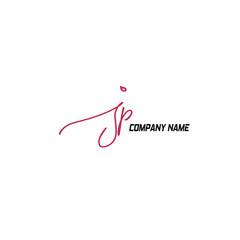 jp initial handwriting logo for identity