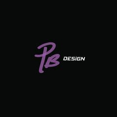 PB initial handwriting logo for identity