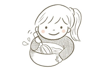 バレンタインのお菓子を作る女の子