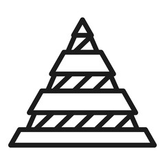 Hierarchy pyramid icon. Outline hierarchy pyramid vector icon for web design isolated on white background
