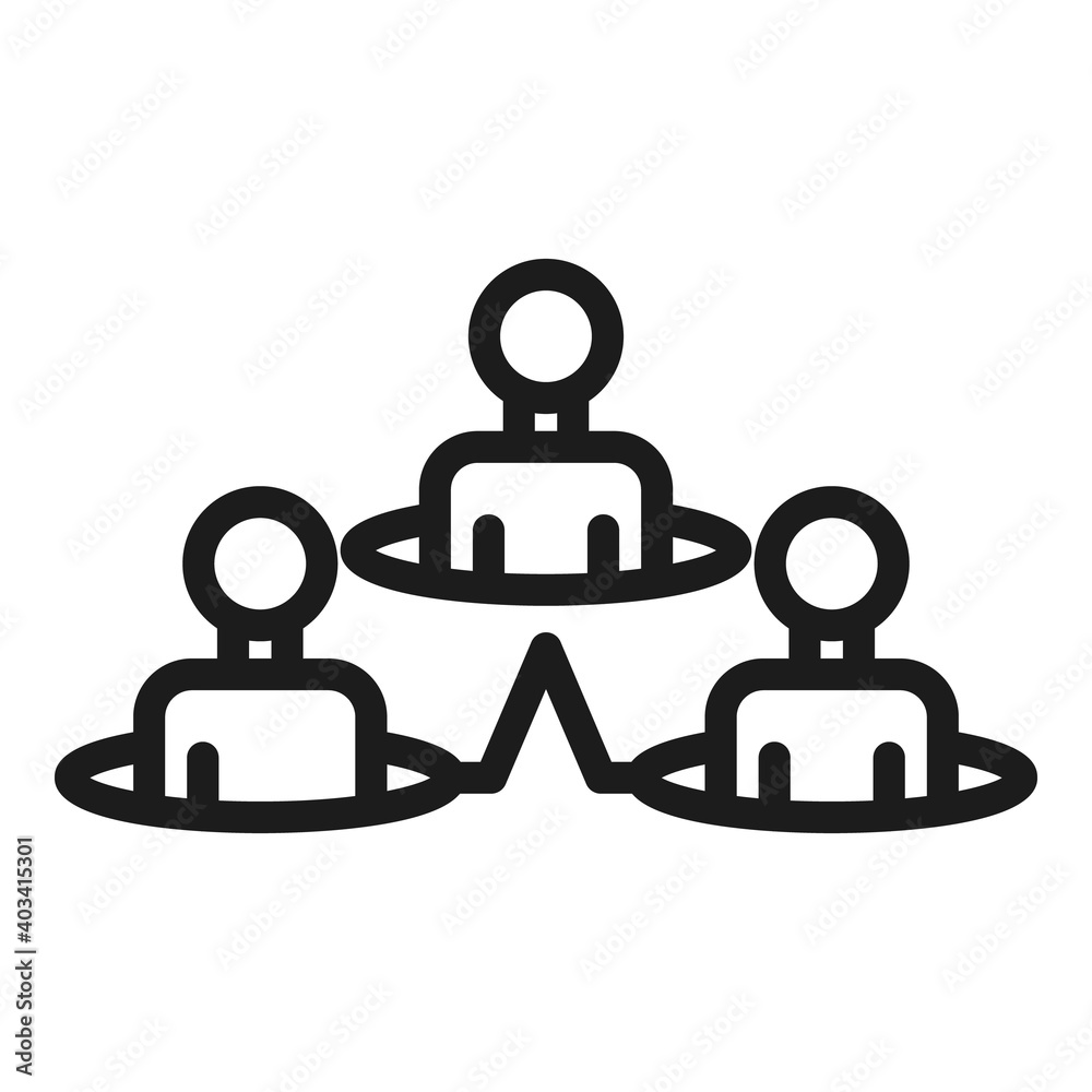 Poster manager hierarchy icon. outline manager hierarchy vector icon for web design isolated on white backg